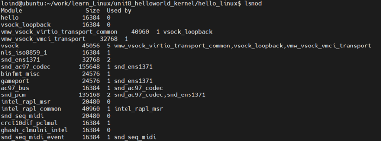 Hello world kernel module – Vinalinux